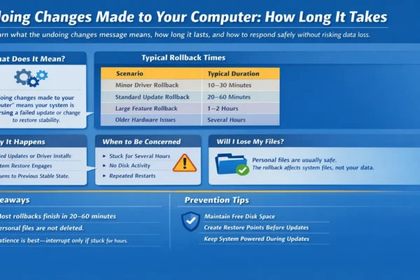 undoing changes made to your computer how long